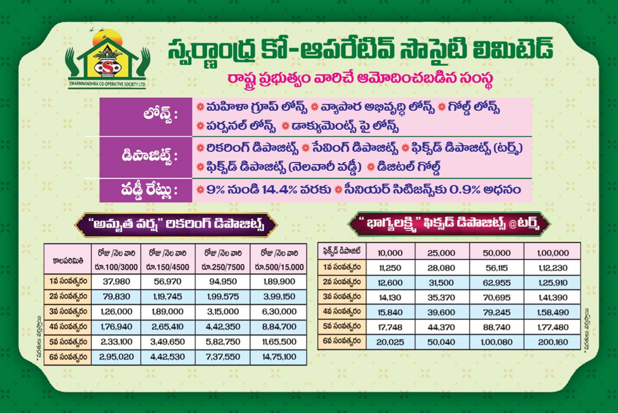SWARNNANDHRA CO- OPERATIVE SOCIETY PVT LTD